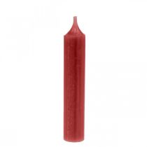 Bar candle red colored candles ruby red 120mm / Ø21mm 6pcs