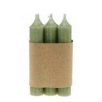 Product Taper candle green dyed premium candles 120mm/Ø21mm 6pcs