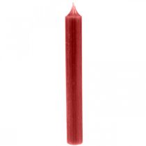 Product Rod candle red colored candles ruby red 180mm/Ø21mm 6pcs