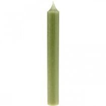Rod candle green colored wax candles 180mm/Ø21mm 6pcs