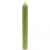 Product Rod candle green colored wax candles 180mm/Ø21mm 6pcs