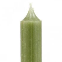 Product Taper candle green dyed wax candles 180mm/Ø21mm 6pcs