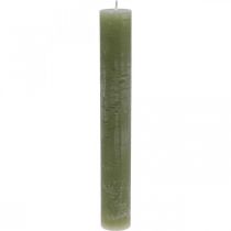 Product Solid coloured candles olive green taper candles 34×240mm 4 pcs