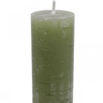 Product Solid coloured candles olive green taper candles 34×240mm 4 pcs