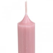 Rustic candles, solid colored pink 350/28mm 4pcs