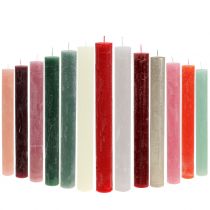 Product Stick candles colored through different colors 34mm x 240mm 4pcs