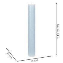 Product Set of 4 Blue Wax Taper Candles 34x240mm for Indoor Decoration