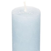 Product Set of 4 Blue Wax Taper Candles 34x240mm for Indoor Decoration