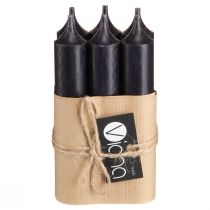 Product Taper candles short small candles black 110mm Ø21mm 6 pcs bunch