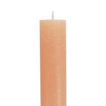 Taper candles solid-colored Peach candles orange 34×300mm 4pcs