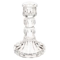 Product Transparent Glass Candle Holder 12cm Set of 2 for Table Decoration