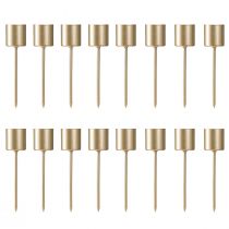 Product Stick candle holders, matte gold, for inserting, Ø24mm, 11cm, 16 pieces