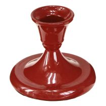 Product Metal candle holder red Ø8.5cm H7cm