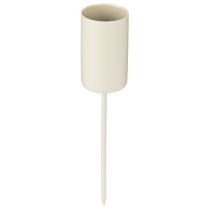 Product Metal candle holder on stick, beige, H11cm, 4 pieces