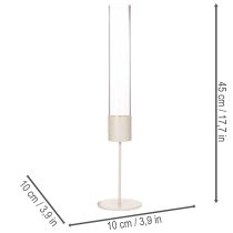 Product Modern Taupe Taper Candle Holder with Glass Cylinder, 45cm