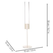 Product Candle Holder with Glass Cylinder on Metal Base 50cm Taupe