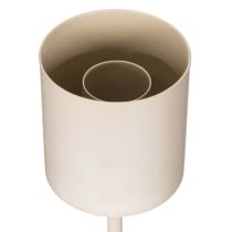 Product Candle Holder with Glass Cylinder on Metal Base 50cm Taupe