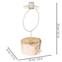 Product **Birch Wood Candle Holder with White Metal Ring 20cm**
```html
<h2>Decorative Birch Wood Candle Holder with White Metal Ring</h2>
<p>
This decorative candle holder combines natural birch wood with a minimalist white metal ring to create an elegant and