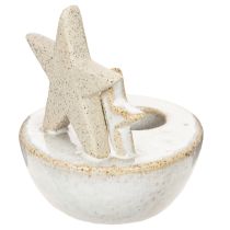 Product Ceramic Star Candle Holders White 11cm Set of 2 Indoor Christmas Decoration