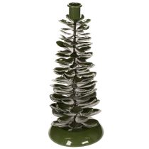 Product Candle Holder Tree-Shaped Green Metal Decoration 28cm Indoor Use