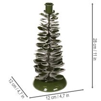 Product Candle Holder Tree-Shaped Green Metal Decoration 28cm Indoor Use