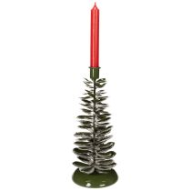 Product Candle Holder Tree-Shaped Green Metal Decoration 28cm Indoor Use