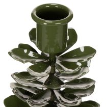 Product Candle Holder Tree-Shaped Green Metal Decoration 28cm Indoor Use