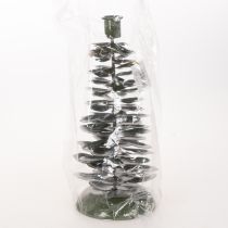Product Candle Holder Tree-Shaped Green Metal Decoration 28cm Indoor Use