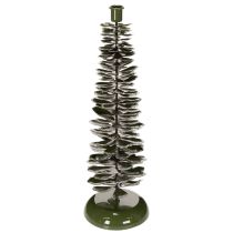 Product Candle Holder in Green Metal Christmas Tree Design 45cm