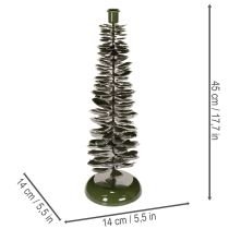 Product Candle Holder in Green Metal Christmas Tree Design 45cm