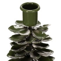 Product Candle Holder in Green Metal Christmas Tree Design 45cm