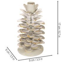 Product **Ceramic Pine Cone Candle Holder for Taper Candles 17cm**

```html
<h2>Ceramic Pine Cone Candle Holder for Taper Candles</h2>

<p>
This ceramic candle holder is designed in the shape of a pine cone, adding a winter-themed charm to your home décor. Finish