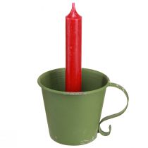 Product Candle holder vintage cup metal decoration green Ø9.5cm H8cm 3pcs
