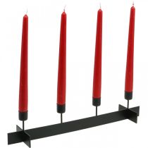 Product Candlestick black, candlestick advent wreath 40cm H8cm