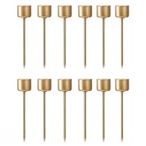 Product Stick candle holder matt gold Ø22mm H10.5cm 12 pcs