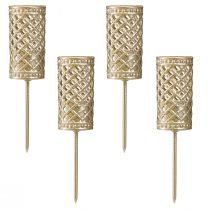 Product Stick candle holders, matte gold, Ø22mm, H10cm, 4 pieces