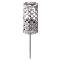 Product Stick candle holder silver grey Ø24mm H10cm 4 pcs