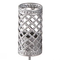 Product Stick candle holders, silver-grey, Ø22mm, H10cm, 4 pieces