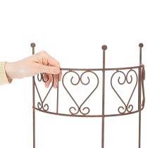 Product Semi-circular trellis with heart ornament. Perfect for rustic garden decoration. 42cm