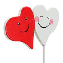Product Plug double heart red, white 8cm x 5cm 12pcs