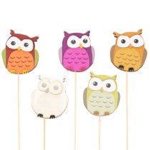 Product Wooden Owl Plant Stakes for Flower Arrangements and Pots, 31cm, Set of 12