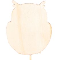 Product Wooden Owl Plant Stakes for Flower Arrangements and Pots, 31cm, Set of 12