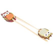 Product Wooden Owl Plant Stakes for Flower Arrangements and Pots, 31cm, Set of 12