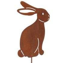 Product Easter bunny garden stake made of metal for stylish spring decoration outdoors, 80cm, 4 pieces