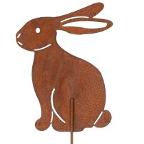 Product Easter bunny garden stake made of metal for stylish spring decoration outdoors, 80cm, 4 pieces
