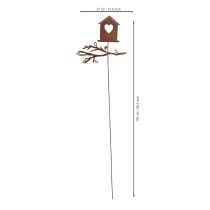 Product Rustic Metal Garden Stake – Birdhouse with Heart and Branch Design, 100cm