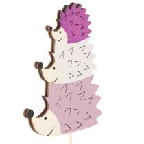 Product Decorative Wooden Hedgehog Family Garden Stakes 34cm, Set of 12