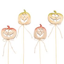 Product Wooden Pumpkin Picks with Faces, 31cm, 12-Pack – Halloween and Autumn Decoration