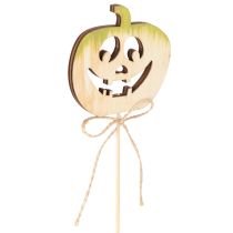 Product Wooden Pumpkin Picks with Faces, 31cm, 12-Pack – Halloween and Autumn Decoration