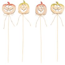 Product Wooden Pumpkin Picks with Faces, 31cm, 12-Pack – Halloween and Autumn Decoration
